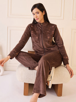 SWEET DREAMS Solid Women Track Suit