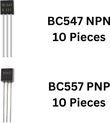 Charohm BC547 NPN Transistor and BC557 PNP Transistor 10 Each Pack of 20 NPN Transistor(Number of Transistors 20)