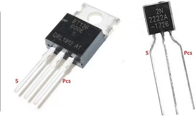 Amaze Trade 10 pcs combo NPN (5pcsbt136&5pcs2n2222a) Transistorbuyoriginalonlyfromamazetrade NPN Transistor(Number of Transistors 10)