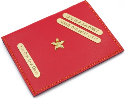 FASTIDIOUS Faux Leather Passport Holder Cover - Life is a Journey Passport Cover(Red)