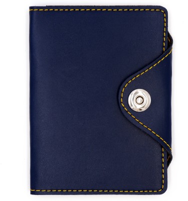 ASRAW Faux Leather Premium Passport Holder Cover - Magnetic Button Lock Passport Cover(Blue)