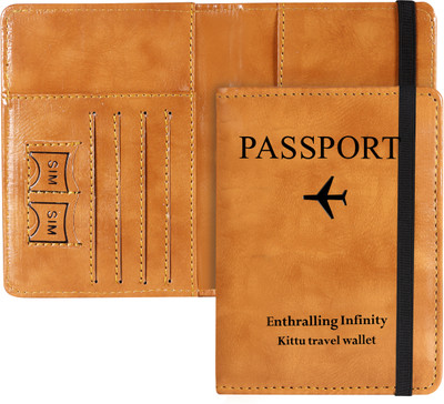 kittu Executive Secure RFID Passport Wallet & PU Leather Document Holder KE2 Edition(Tan)