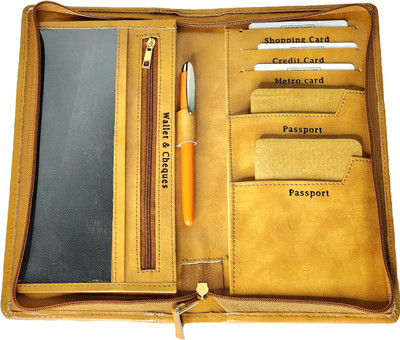 Dacto2pick Ultimate Travel Companion with Passport and Money Slots(Yellow)