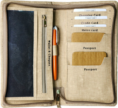 Dacto2pick Ultimate Travel Companion with Passport and Money Slots(Beige)