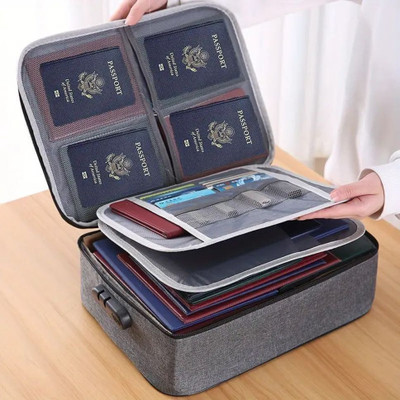 DEVYAMII Family Passport Holder & Travel Wallet Organizer | Large Capacity Document Bag(Black)