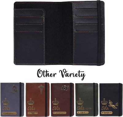 kalanidhi gifts Personalized Elastic closuer passport holder, stylish travel organizer,(Black)