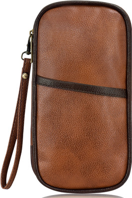 JPEnterprises Men & Women Travel Tan, Brown Artificial Leather Document Holder(9 Card Slots)
