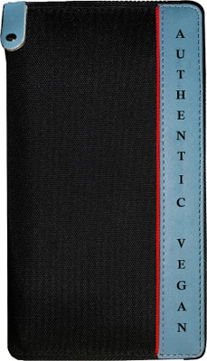 VEGAN RFID Protected Unisex Sky Blue Card Wallet Document Holder Trendy card wallet(Black, Grey)