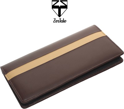 ZesTale Leatherette Cheque Book Holder With Debit Credit Card Holder/ Passbook Cover(Brown)
