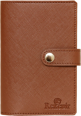 RC REXCUIR Leather Passport Holder Cover Case RFID Blocking Travel Wallet(Brown)