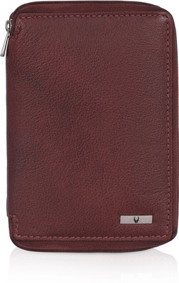 WILDHORN Leather Passport Holder Cover Case RFID Blocking Travel Wallet(Maroon)