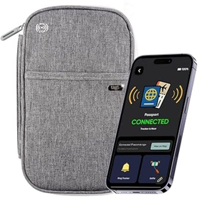 Tag8 Dolphin Smart Passport Case ,RFID Blocking Fabric Passport Pouch(Grey)