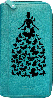 ABYS Women Casual, Formal, Evening/Party Green Genuine Leather Wrist Wallet(16 Card Slots)