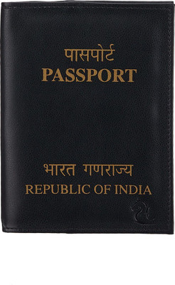 KARA Leather Passport Cover | Travel Friendly | Case | For Men & Women(Black)