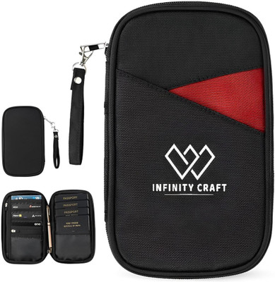 Wolfster Portable Travel Passport Holder Bag with Multi Pockets & Card Holder Organizer(Black)
