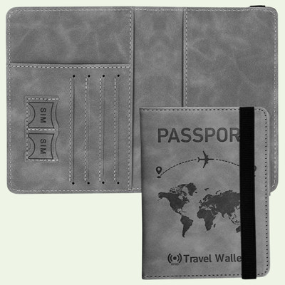 STORITE Stay Organized & Secure with RFID-Blocking PU Leather Travel Holder(Grey)