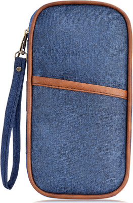 JPEnterprises Men & Women Travel Blue, Tan Artificial Leather Document Holder(9 Card Slots)