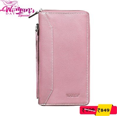 ABYS Women's Day Special Genuine Leather Passport Holder | Travel Document Holder(Pink)