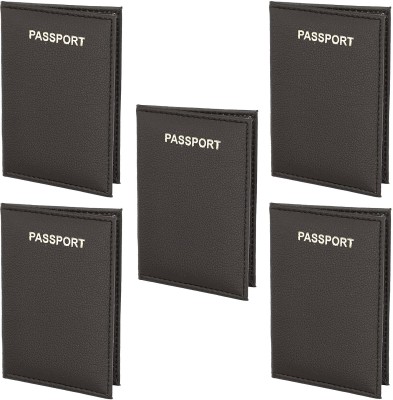 STORITE Pack of 5 Family Passport Cover Passport holder Travel Wallet for Men & Women(Brown)