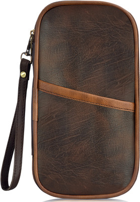 PARTH ENTERPRISE Men & Women Travel Brown, Tan Artificial Leather Document Holder(9 Card Slots)