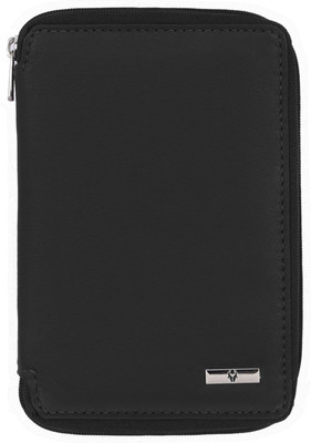 WILDHORN Leather Passport Holder Cover Case RFID Blocking Travel Wallet(Black)