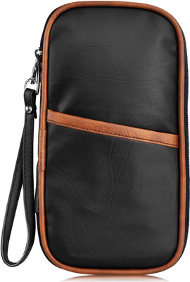 PARTH ENTERPRISE Men & Women Travel Black, Tan Artificial Leather Document Holder(9 Card Slots)
