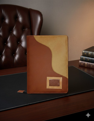 PRARIKSH UNICORN PU Leather Multipurpose Document Holder File Folder (B4,20 leaves)(Set 1, Brown)(Multicolor)