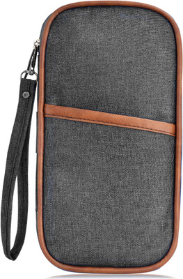 PARTH ENTERPRISE Men & Women Travel Grey, Tan Artificial Leather Document Holder(9 Card Slots)