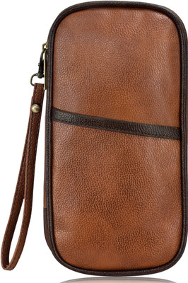 PARTH ENTERPRISE Men & Women Travel Tan, Brown Artificial Leather Document Holder(9 Card Slots)