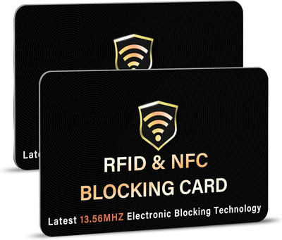 STORITE 2 Pack RFID Blocking Cards NFC Debit Credit Card Passport Protector Blocker(Black)