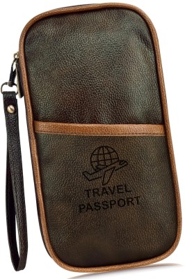 Dealdona Family Passport Holder Waterproof Wallet , Travel Document Organizer Cards Case(Brown)