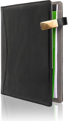 Pragya Elite Collection Leatherette Desk Organizer Notepad MultiPocket Design B5 Organizer Single Ruled 100 Pages(Black)