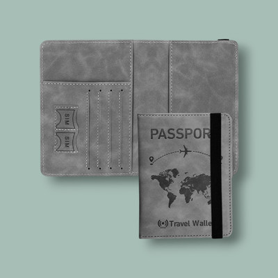 STORITE Secure Your Travel Essentials with RFID-Blocking PU Leather Passport Cover(Grey)