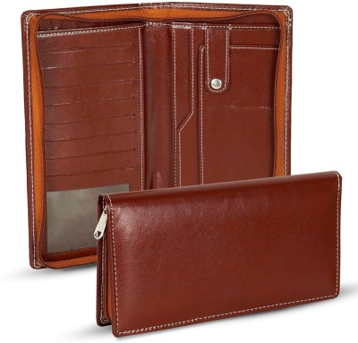 KARP Leather Passport Cover Wallet Organizer Travel Documents Holder(Brown)