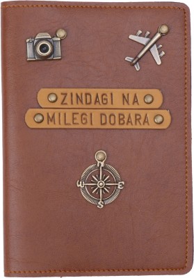 The Junket Tan Passport Cover - Zindagi Na Milegi Dobara with Lucky Charms(Tan)