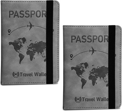 STORITE RFID Blocking Passport Holder Wallet with Card Slots & Boarding Pass Holder(Grey)