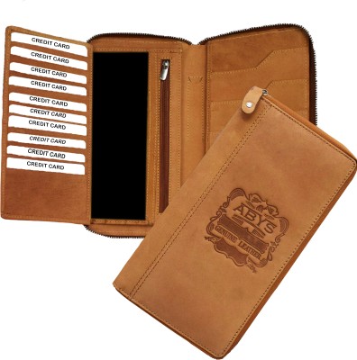 ABYS Men Casual, Ethnic, Evening/Party, Formal, Travel, Trendy Tan Genuine Leather Document Holder(10 Card Slots)