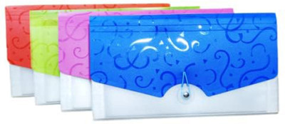 CAMPIO (Pack of 4) Expanding Cheque Book Holder Case 13 Pockets with Elastic Swing(Multicolor)