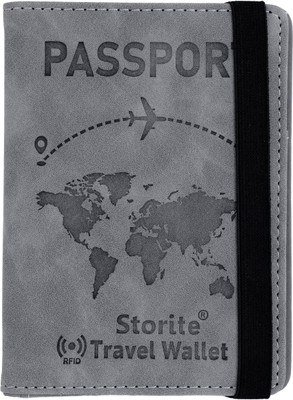 STORITE RFID Travel Passport Cover Holder Wallet for Credit Card Boarding Pass & Ticket(Grey)