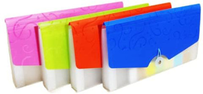 CAMPIO (Pack of 1) Expanding Cheque Book Holder Case 13 Pockets with Elastic Swing(Multicolor)