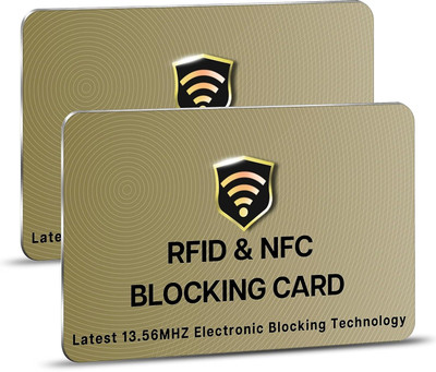 STORITE 2 Pack RFID Blocking Cards NFC Debit Credit Card Passport Protector Blocker(Gold)