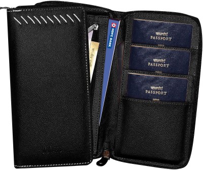MATSS PU Leather Passport Holder||Document holder For Men And Women(Black)