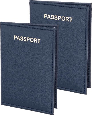 STORITE 2 Pack Travel Family Passport Cove Passport Holder Wallet Case for Men & Women(Blue)