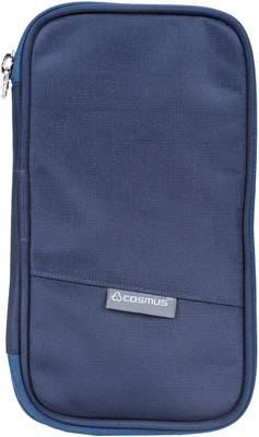 Cosmus Passport Holder - Travel Case Wallet & Organizer - Blue Polyester Fabric Passport Holder for Men & Women(Blue)