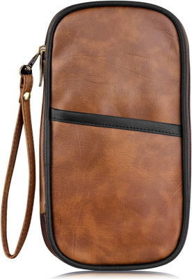 Jivaa Family Passport, Cards, Cheque Book Holder / Organizer for Men & Women JV-OG01(Tan)