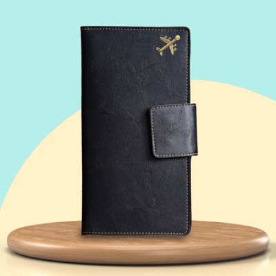 Your Gift Studio Office Supplies Leather Travel Wallet(Black)