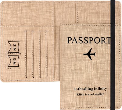 kittu Executive Secure RFID Passport Wallet & PU Leather Document Holder KE2 Edition(Beige)