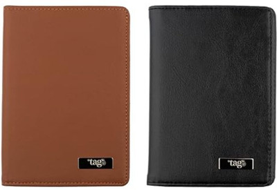 Tag8 Leather RFID Passport Finder Case Combo(Black, Tan)