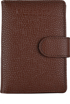 Essart Faux leather dotted print glossy finish Passport Holder, one passport compartment, tich button closure -Tan(Tan)