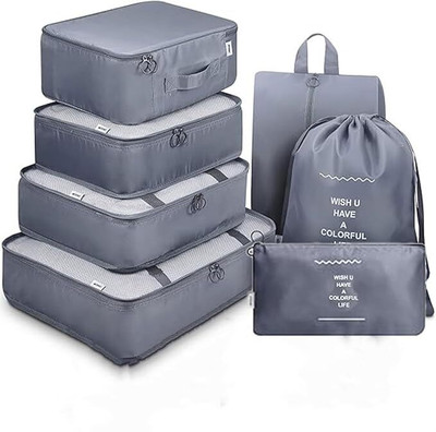 prisha sales Traveler’s 7-in-1 Gray Organizer Bag Travel Toiletry Kit(Grey)